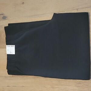 NWT Nine West High Rise Wide Leg Stretch Waist Black Pants Size Large